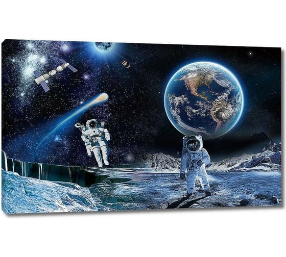 Картина ООО Первое ателье Космонавты на планете 60x38 см ps95040-3