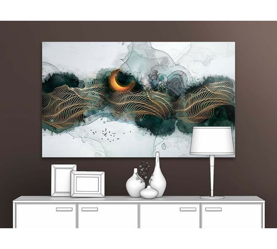 Картина ООО Первое ателье Луна в абстрактных горах 60x36 см ps139174-3