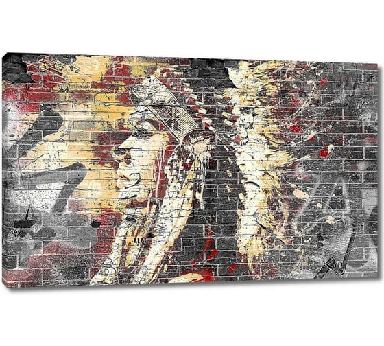 Картина ООО Первое ателье Девушка-индеец. Граффити 96x60 см ps139304-2
