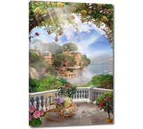 Картина ООО Первое ателье Веранда с креслом-качалкой и цветами 60x90 см ps28637-3