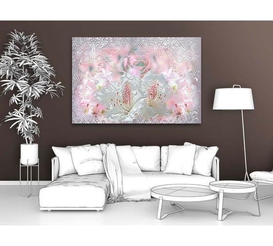 Картина ООО Первое ателье Абстракция с цветами и узорами 60x40 см ps28611-3
