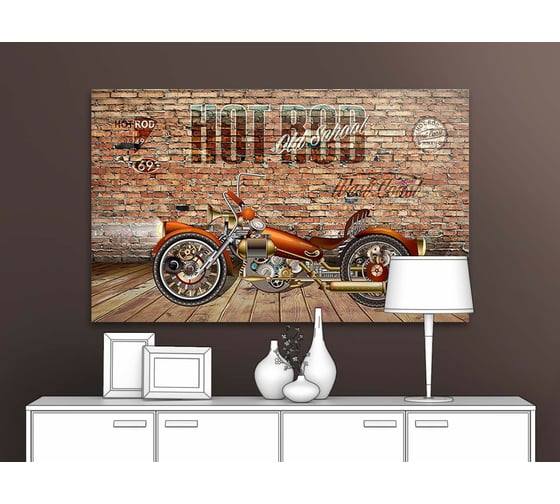 Картина ООО Первое ателье Мотоцикл Хот род 60x37 см ps94984-3