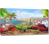 Картина ООО Первое ателье Панорама города с цветочными садами 80x46 см ps28679-4