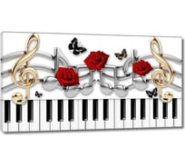 Картина ООО Первое ателье Клавиши и розы 35x19 см ps95043-1