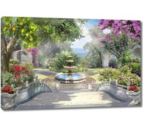 Картина ООО Первое ателье Невероятный сад с цветами и фонтаном 80x53 см ps28609-4