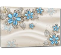 Картина ООО Первое ателье Голубые цветы на ткани 60x41 см ps94728-3