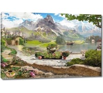 Картина ООО Первое ателье Дорога в город рядом с рекой 35x23 см ps28693-1