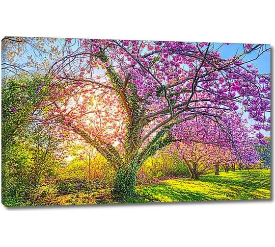 Картина ООО Первое ателье Разноцветное дерево 60x38 см ps95126-3 1