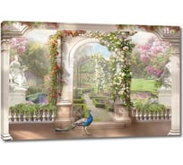 Картина ООО Первое ателье Летняя веранда с видом на сад 35x23 см ps28665-1