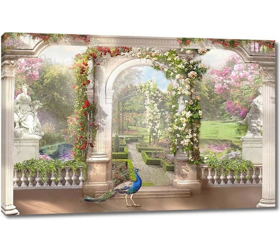 Картина ООО Первое ателье Летняя веранда с видом на сад 35x23 см ps28665-1 1