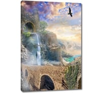 Картина ООО Первое ателье Дорога вдоль прекрасного водопада 35x53 см ps28713-1