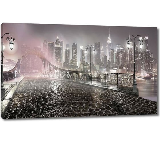 Картина ООО Первое ателье Вид на ночной город с моста 35x22 см ps28599-1 1