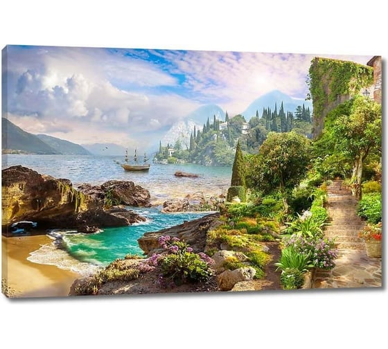 Картина ООО Первое ателье Живописный спуск к побережью 115x77 см ps28708-5 1