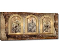 Картина ООО Первое ателье Вид из трех окон на улицу 35x18 см ps28745-1