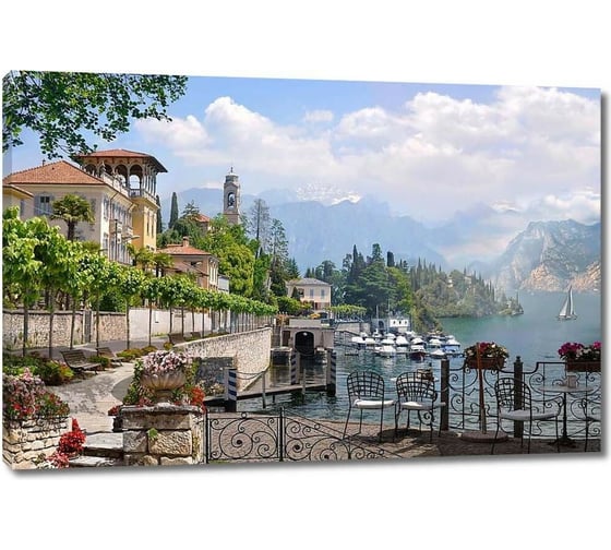 Картина ООО Первое ателье Живописная набережная в солнечный день 90x60 см ps28748-2 1