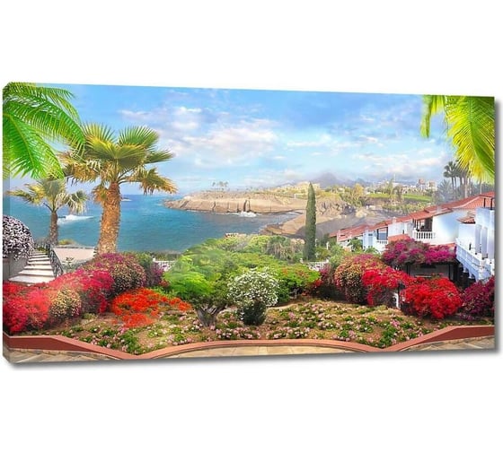 Картина ООО Первое ателье Панорама города с цветочными садами 60x35 см ps28679-3 1