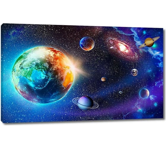 Картина ООО Первое ателье Земля в открытом космосе 60x37 см ps95036-3