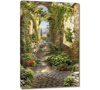 Картина ООО Первое ателье Живописная улица с различными растениями 35x53 см ps28746-1