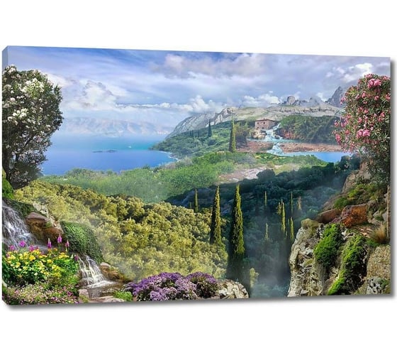 Картина ООО Первое ателье Вид сверху горы на леса 35x23 см ps28754-1
