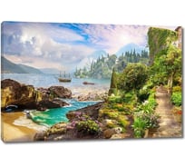 Картина ООО Первое ателье Живописный спуск к побережью 90x60 см ps28708-2