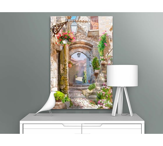 Картина ООО Первое ателье Каменная улочка с лучами солнца 60x90 см ps28663-3