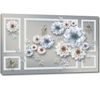 Картина ООО Первое ателье Рамки с голубыми и белыми георгинами 80x50 см ps142292-4
