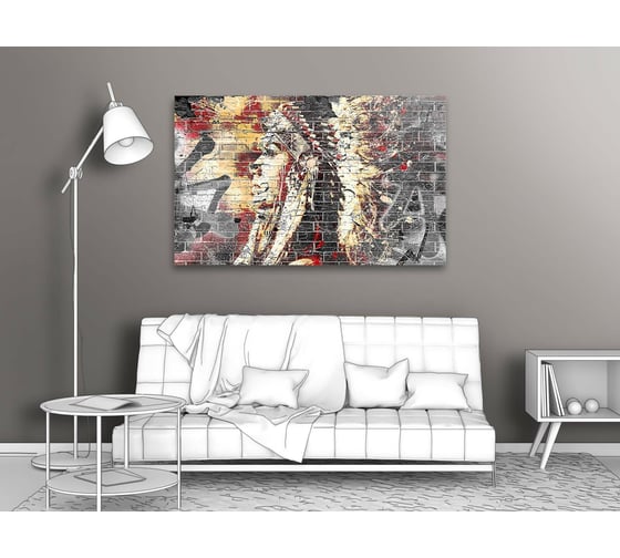 Картина ООО Первое ателье Девушка-индеец. Граффити 115x72 см ps139304-5