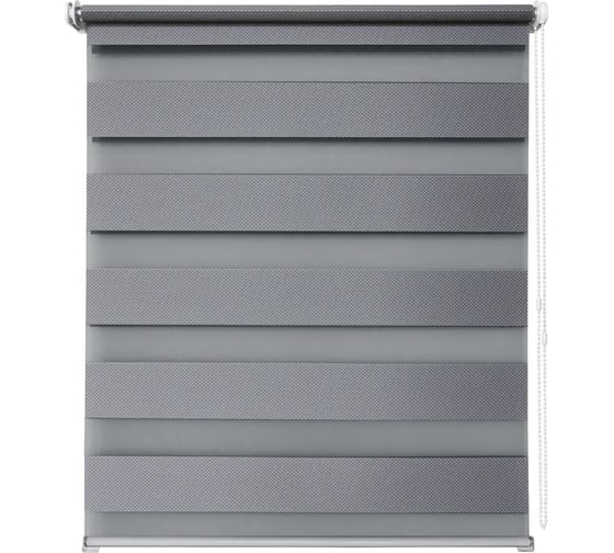 Рулонная штора УЮТ Тиссура день/ночь, 70x160, серебро 2144603 1