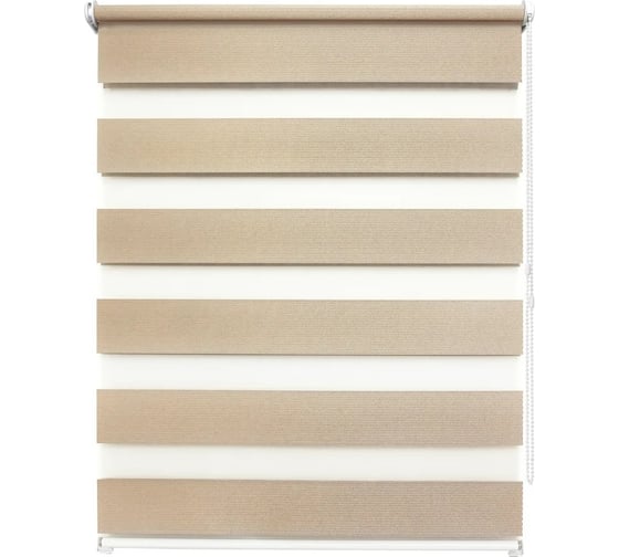 Рулонная штора УЮТ Сальса день/ночь, 60x160, песочный 2145237 1