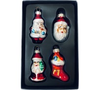 Елочное украшение Магия праздника 4 шт., 3x5 см, стекло MAG1919