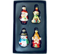 Елочное украшение Магия праздника 4 шт., 3x5 см, стекло MAG1906