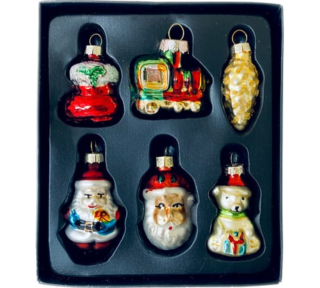 Елочные игрушки Магия праздника 6 шт., 3x5 см, стекло MAG1927