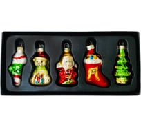 Елочные игрушки Магия праздника 5 шт., 3x5 см, стекло MAG1908