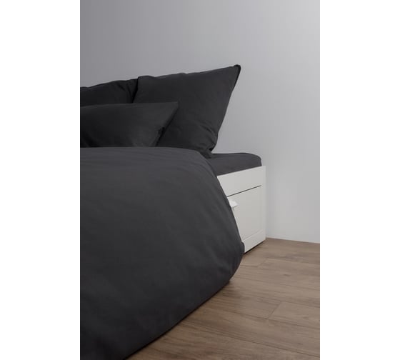 Комплект постельного белья Urban Family Графит 812 перкаль, 2 спальный, евро, 50x70.2, пакет 4660056172241