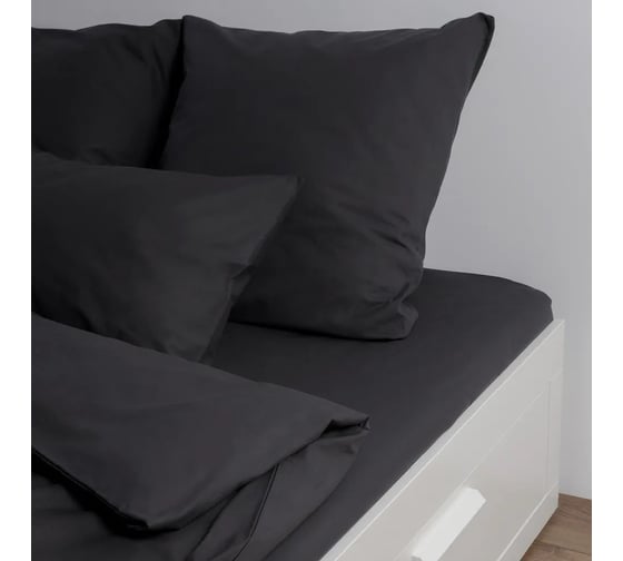 Комплект постельного белья Urban Family Графит 812 перкаль, 2 спальный, евро, 50x70.2, пакет 4660056172241