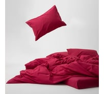 Комплект постельного белья Urban Family Малиновый 713 перкаль, 2 спальный, евро, 50x70.2, пакет 4660056175099