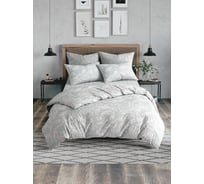 Комплект постельного белья Luisa De Rizzo Вензель 10048-1+10049-1 поплин, 2 спальный, евро, 70x70.2, премиум 4660056155480