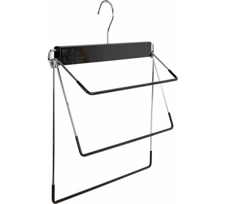 Вешалка-плечики BRABIX качели 3 секции, металлическая, для юбок и брюк, ПВХ-покрытие, , 607473