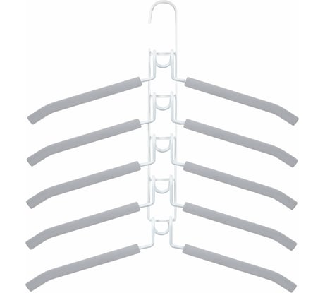 Вешалка-плечики BRABIX трансформер, 5 плечиков, металл с покрытием, серые, , 607475