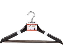 Вешалки-плечики BRABIX с антикользящими накладками, КОМПЛЕКТ 3 штуки, размер 48-50, дерево, 607476