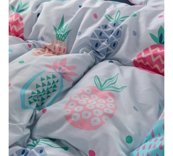 Комплект постельного белья Веселина Pineapple 70679-1+70521-2 бязь, 120 гр, евро, 70x70, 2 стандарт 4660056175648