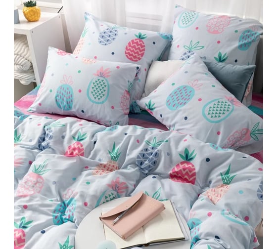 Комплект постельного белья Веселина Pineapple 70679-1+70521-2 бязь, 120 гр, 1,5 спальный, 50x70, 2 стандарт 4660056175594 1