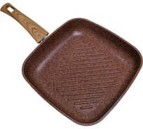 Сковорода VARI "Сила природы" литая гриль квадратный, с антипригарным покрытием SPBR36126