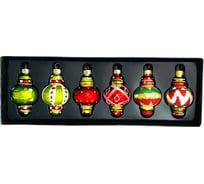 Елочное украшение Магия праздника ФОНАРИКИ 6 шт., 4x6.5 см, стекло MAG1934