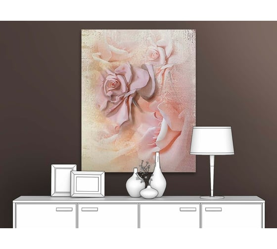 Картина Первое ателье "Розовые розы объемные" 60x76 ШxВ ps97350-3