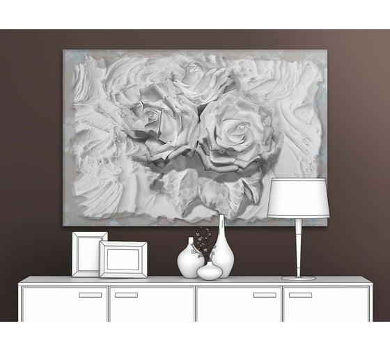 Картина Первое ателье "Розы из гипса" 60x40 ШxВ ps97367-3