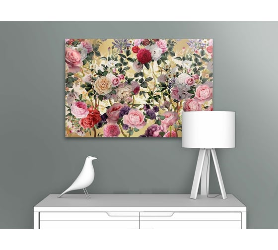 Картина Первое ателье "Рисунок разноцветных роз" 60x40 ШxВ ps78620-3