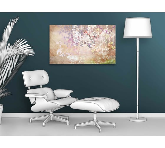 Картина Первое ателье "Цветущие кусты в туманном лесу" 100x60 ШxВ ps78663-2