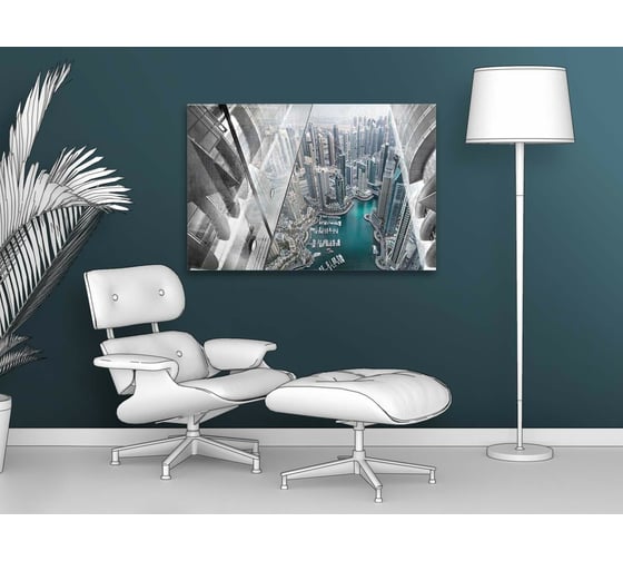 Картина Первое ателье "Футуристичный вид на город с высоты" 60x40 ШxВ ps78687-3