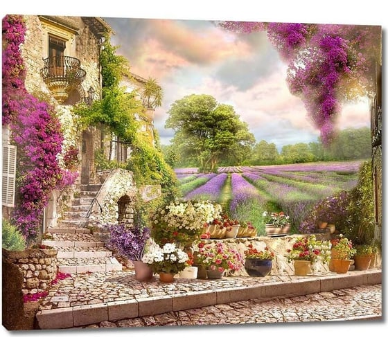 Картина Первое ателье "Фиолетовые поля рядом с домом" 72x60 ШxВ ps28858-2 1